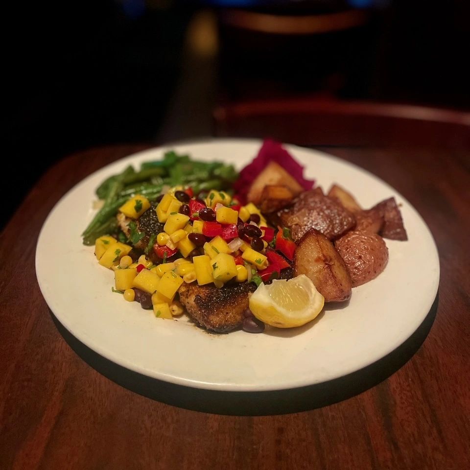 Seared scallops with corn salsa fine dining